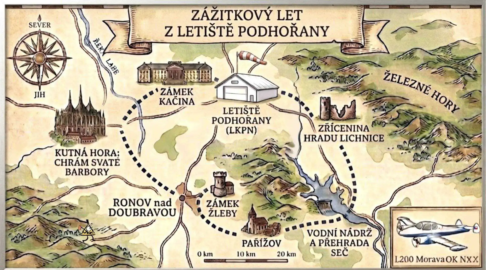 Mapa trasy letu